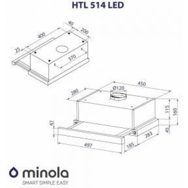 Витяжка вбудовувана Minola HTL 514 I LED