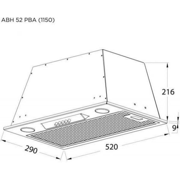 Витяжка вбудовувана Pyramida ABH 52 PBA (1150) BL