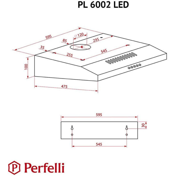 Витяжка Perfelli PL 6002 W LED