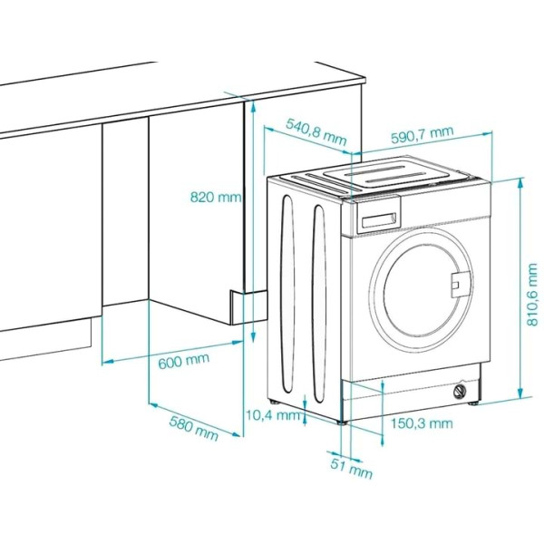 Вбудована пральна машина Beko WITC7612B0W