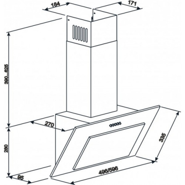 Витяжка ELEYUS VERTICAL 470 60 WH