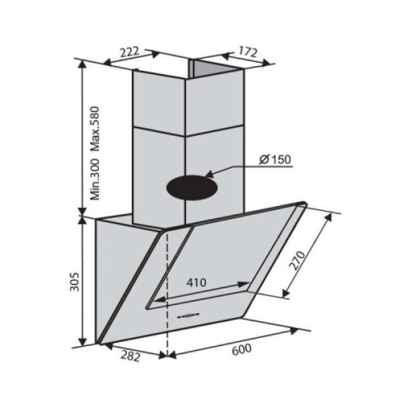 Витяжка Ventolux DIAMOND 60 WH (700) PB