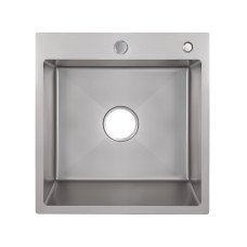 Мийка для кухні інтегрована Lidz Handmade H5050G (LDH5050GPVD43620) Brushed Grey PVD 3,0/1,0 мм