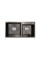 Мийка для кухні з двома чашами інтегрована Lidz Handmade H7843 (LDH7843BPVD45586) Brushed Black PVD 3,0/1,0 мм