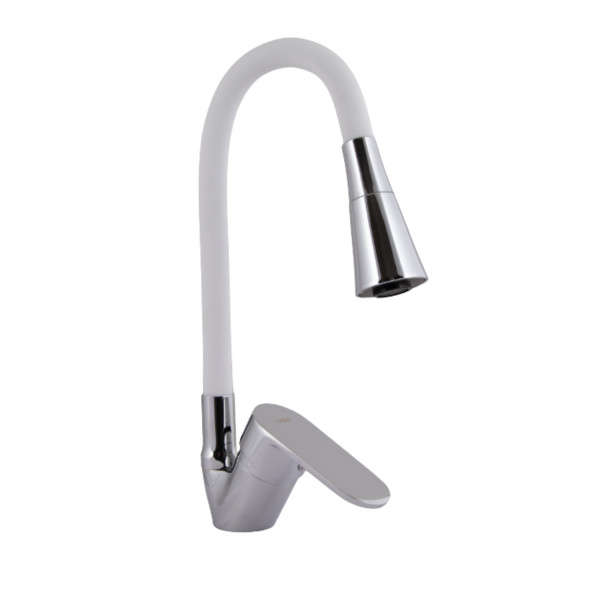 Змішувач для кухні Lidz Tani 008F3 з гнучким виливом (k40) LDTAN008F3WCR37037 Chrome/White