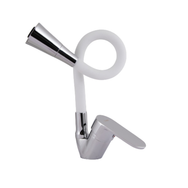 Змішувач для кухні Lidz Tani 008F3 з гнучким виливом (k40) LDTAN008F3WCR37037 Chrome/White