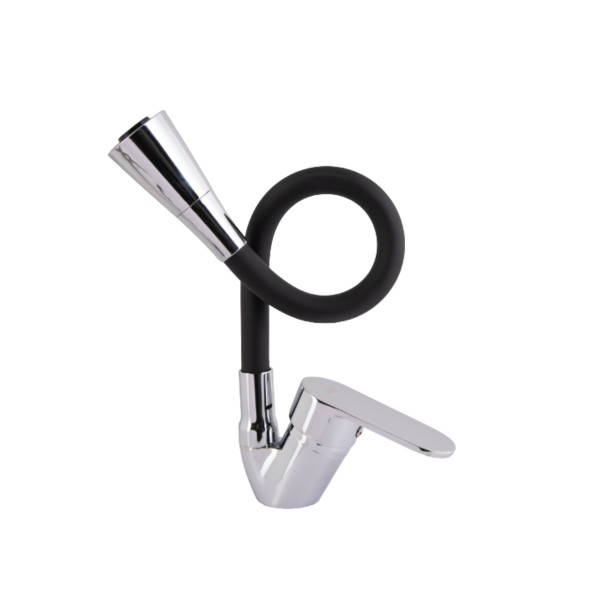 Змішувач для кухні Lidz Tani 008F3 з гнучким виливом (k40) LDTAN008F3BCR39484 Chrome/Black