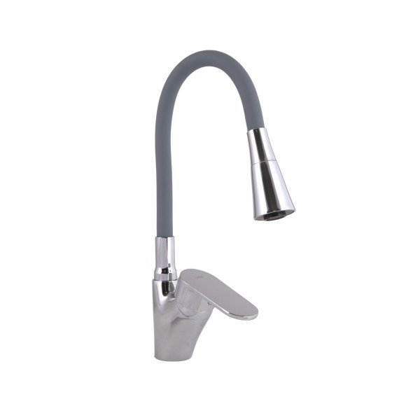 Змішувач для кухні Lidz Tani 007F3 з гнучким виливом (k40) LDTAN007F3GCR31869 Chrome/Grey