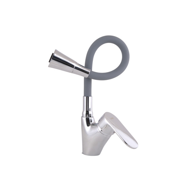 Змішувач для кухні Lidz Tani 007F3 з гнучким виливом (k40) LDTAN007F3GCR31869 Chrome/Grey