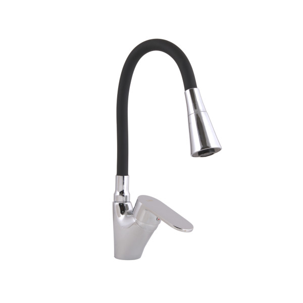 Змішувач для кухні Lidz Tani 007F3 з гнучким виливом (k40) LDTAN007F3BCR37649 Chrome/Black