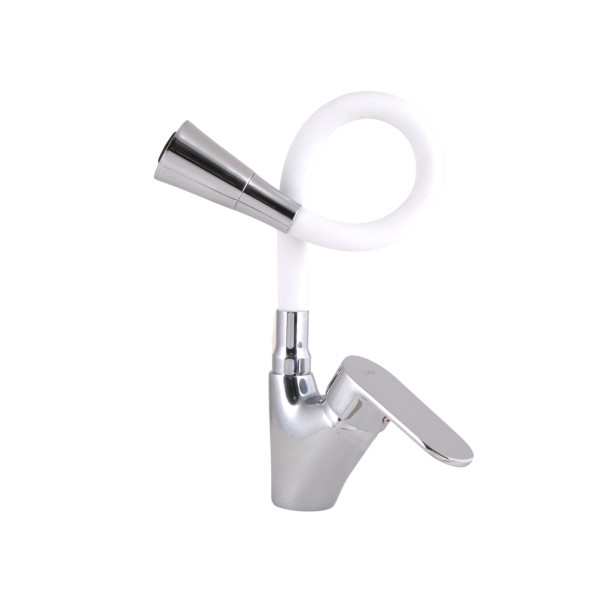 Змішувач для кухні Lidz Tani 007F3 з гнучким виливом (k40) LDTAN007F3WCR40423 Chrome/White