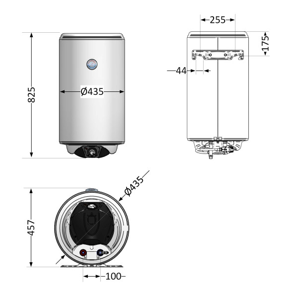 Водонагрівач електричний Thermo Alliance Spectra 80 л сухий керамічний ТЕН 2,0 кВт, d 435 мм,