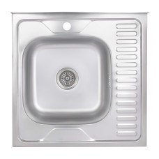 Кухонна мийка Brinex 6060-L 0,6 мм Satin (BRIN6060LSAT06)