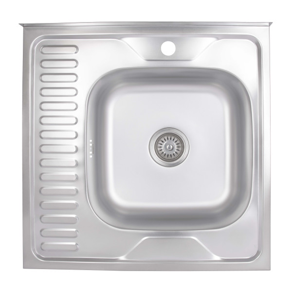 Кухонна мийка Brinex 6060-R 0,6 мм Satin (BRIN6060RSAT06)