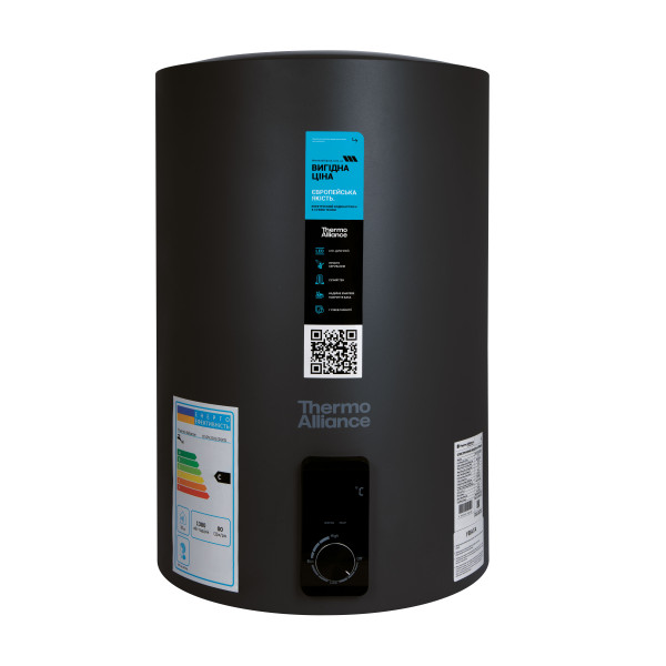 Водонагрівач електричний Thermo Alliance 100 л Black, вертикальний, сухий ТЕН 2,0 кВт D100V20J3(D)KВ