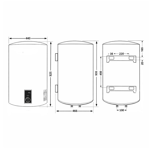 Водонагрівач електричний Thermo Alliance 100 л Black, вертикальний, сухий ТЕН 2,0 кВт D100V20J3(D)KВ