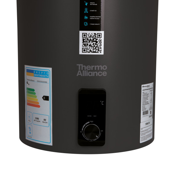 Водонагрівач електричний Thermo Alliance 50 л Black, вертикальний, сухий ТЕН 2,0 кВт D50V20J2(D)KВ