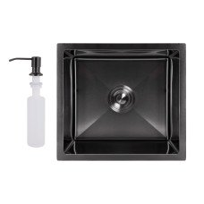 Мийка для кухні інтегрована під стільницю Lidz Handmade H4843B Brushed Black PVD 3,0/1,0 мм LDH4843BRUBLM49440