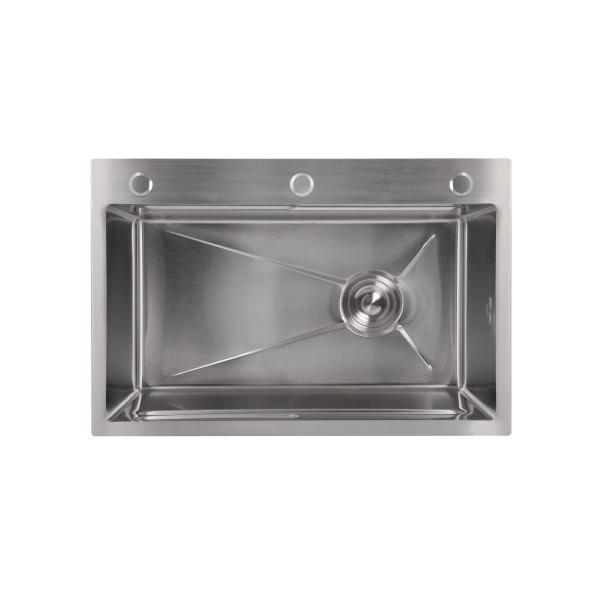 Мийка для кухні інтегрована Lidz Handmade H6845 Brushed Steel 3,0/1,0 мм LDH6845BRU49455
