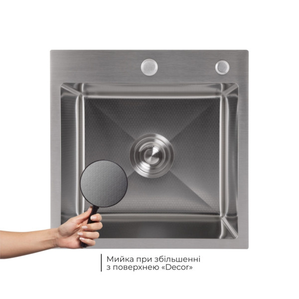 Акційний набір Lidz: мийка H4545 Decor 2,5/0,5 мм + Змішувач Aria для кухні з гнучким виливом (k35) Grey