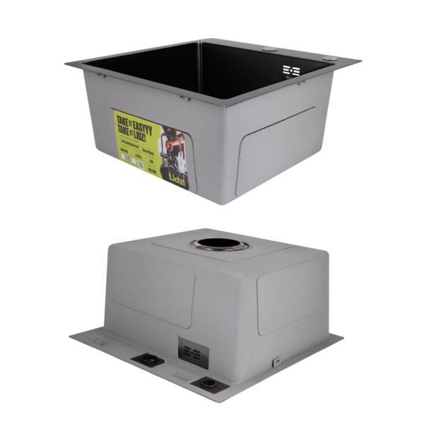 Акційний набір Lidz: мийка H4545 Black PVD Decor 2,5/0,5 мм + Змішувач Aria для кухні з гнучким виливом (k35) Black