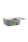 Мийка для кухні інтегрована Lidz Handmade Max 500 H7849R Brushed Steel, 3,0/1,0 мм, крило праворуч, збільшена чаша LDH7849RBRU49464