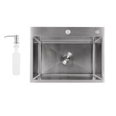 Мийка для кухні інтегрована Lidz Handmade H5843 Brushed Steel 3,0/1,0 мм LDH5843BRU49442
