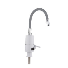 Проточний кран-водонагрівач з гнучким виливом для кухні  Lidz Warm 065  LDWAR065GRE49096 White/Grey