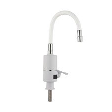 Проточний кран-водонагрівач з гнучким виливом для кухні  Lidz Warm 065  LDWAR065WHI49097 White/White
