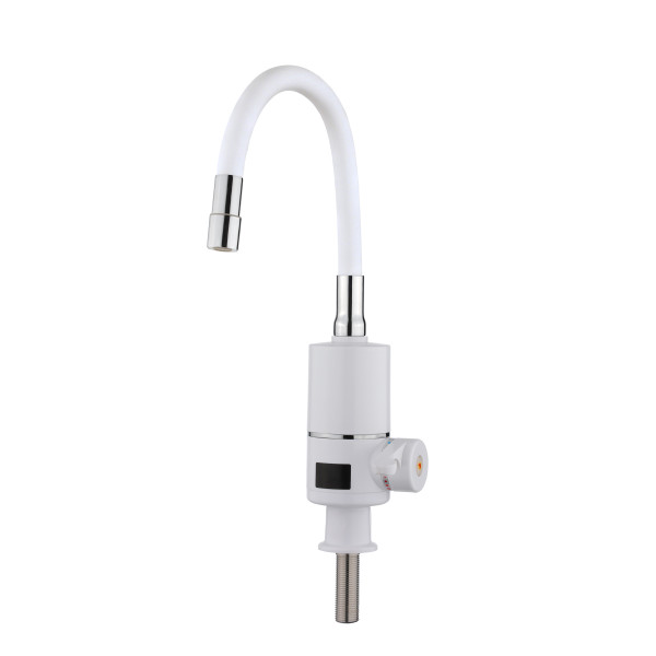 Проточний кран-водонагрівач з гнучким виливом для кухні  Lidz Warm 065  LDWAR065WHI49097 White/White