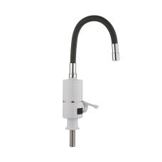Проточний кран-водонагрівач з гнучким виливом для кухні  Lidz Warm 065  LDWAR065BLA49095 White/Black