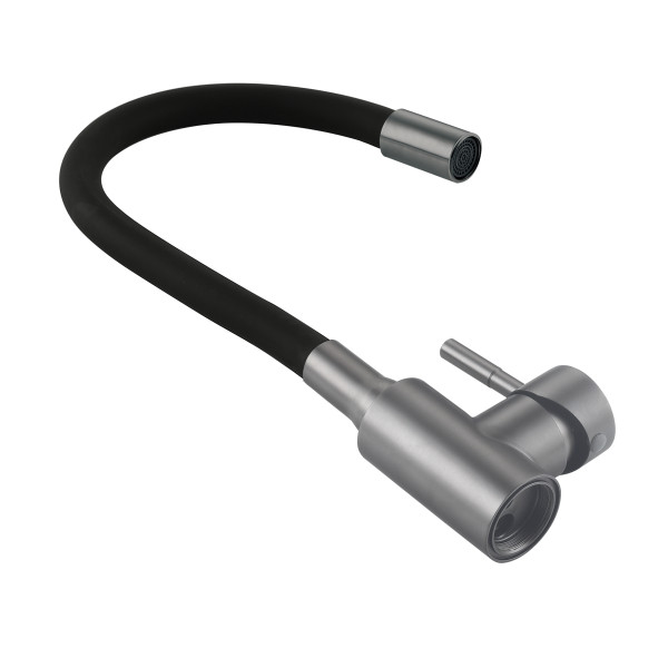 Змішувач для кухні Lidz Aria 015F3 (k35) з гнучким виливом LDARI015F3BGRP49564 Graphite/Black