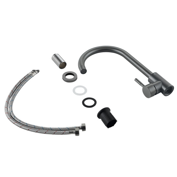 Змішувач для кухні Lidz Aria 015F (k35)  LDARI015FGRP49559 Graphite
