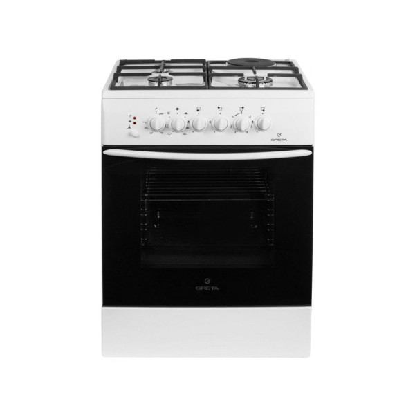 Плита комбінована Greta 600-ГЭ-00А білий ч.р. KE 6702 CG 18(W) (20809)